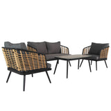 4-Piece PE Rattan Wicker Patio Sofa Set - Omega Lifestyles