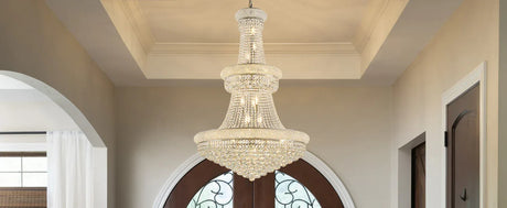 32-Inch French Empire Crystal Chandelier With 27 LED Lights - Omega Lifestyles