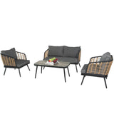 4-Piece PE Rattan Wicker Patio Sofa Set - Omega Lifestyles
