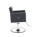 Black PU Leather Adjustable Height Barber Chair with Swivel - Omega Lifestyles