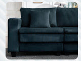 3-Seater Modular Corduroy Sectional Sofa With Foam Springs - Omega Lifestyles