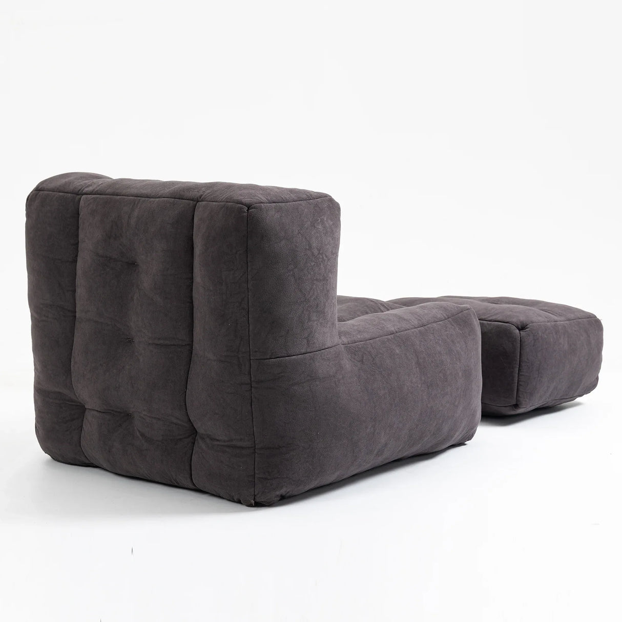 Velvet Memory Foam Bean Bag Chair With Ottoman - Omega Lifestyles