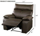 Contemporary Brown Leather Match Manual Recliner Chair - Omega Lifestyles