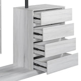Wardrobe With Four Drawers Three Shelves MDF Metal - Omega Lifestyles