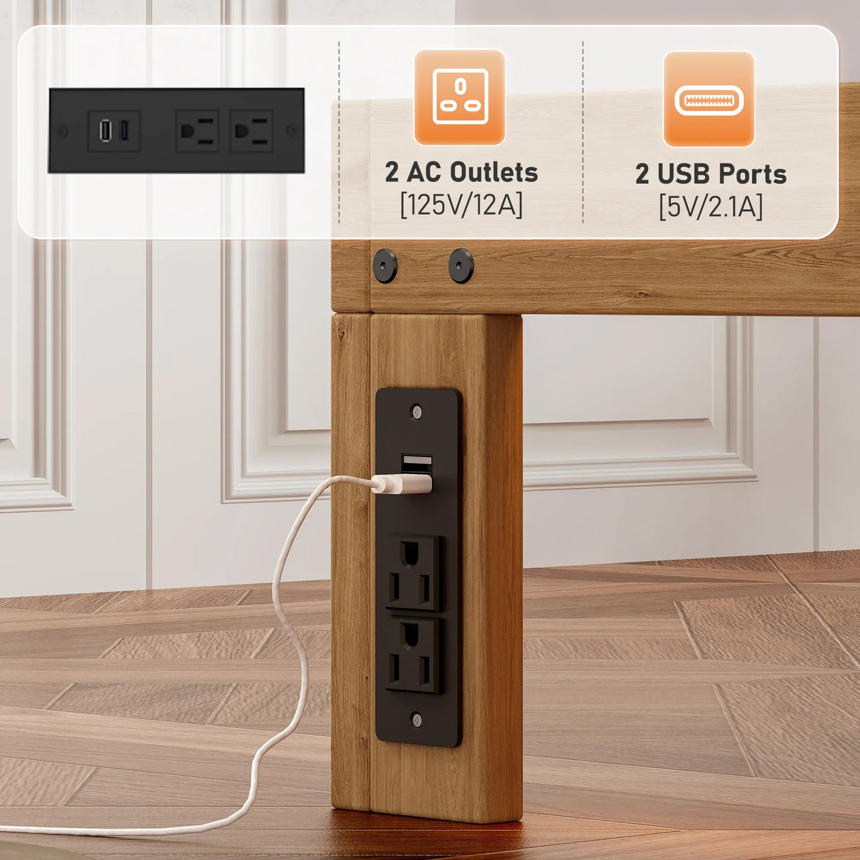 Queen 12-Inch Solid Wood Pine Platform Bed Frame - Omega Lifestyles