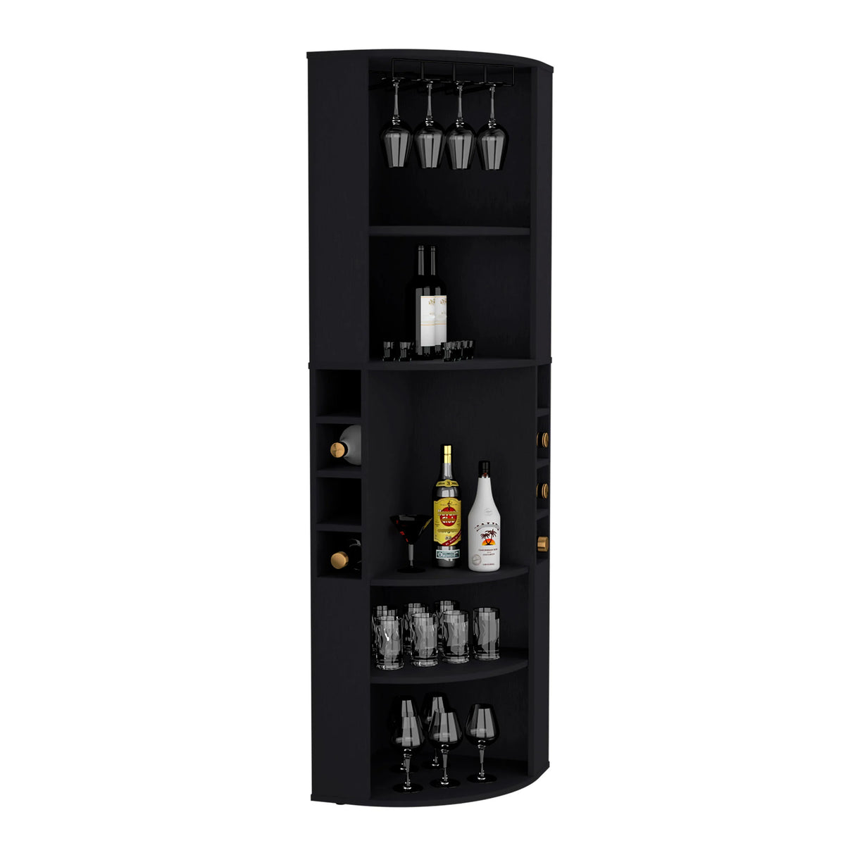 Modern Oban Corner Bar Cabinet With Bottle Storage - Omega Lifestyles