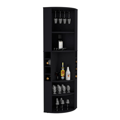 Modern Oban Corner Bar Cabinet With Bottle Storage - Omega Lifestyles