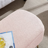 Pink Faux Fur Upholstered Storage Bench With Gold Legs - Omega Lifestyles