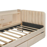 Twin Velvet Upholstered Daybed With Storage Drawers - Omega Lifestyles