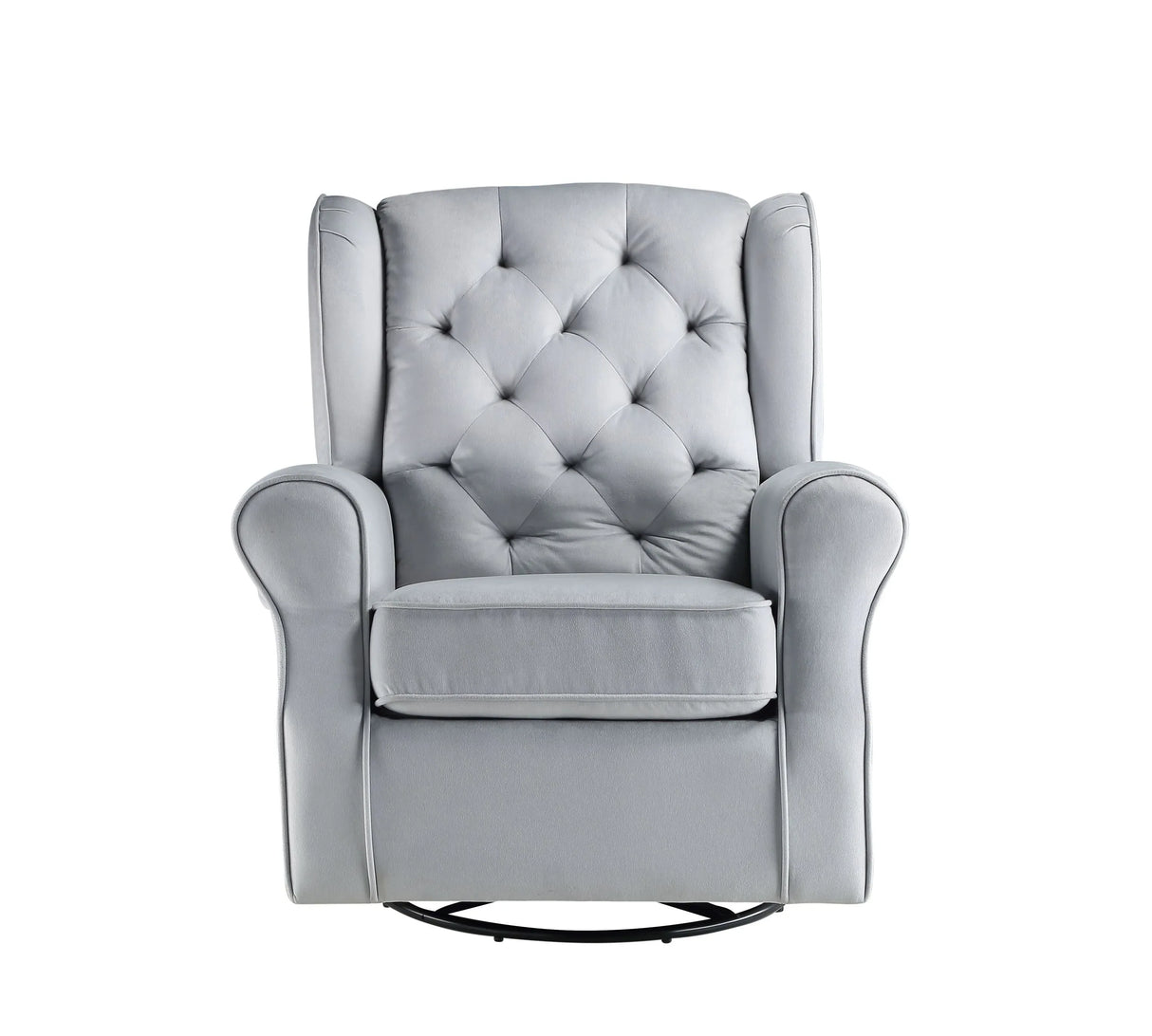 Gray Fabric Foam Padded Swivel Glider Chair - Omega Lifestyles
