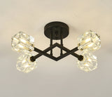 Modern Crystal Flush Mount Ceiling Light Matte Black - Omega Lifestyles