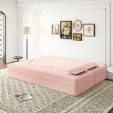 Full Size Folding Corduroy Plush Sleeper Sofa Bed With Pillows - Omega Lifestyles