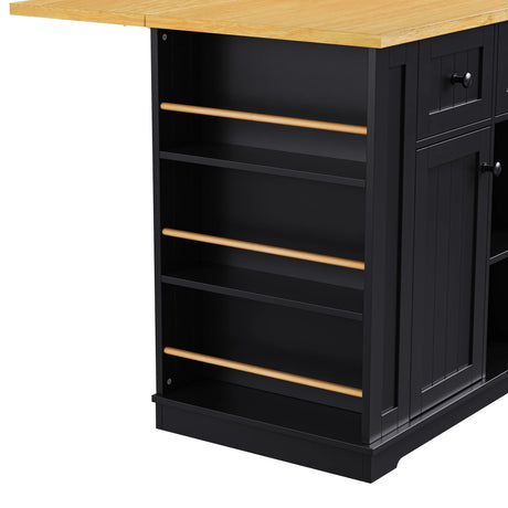 Large Kitchen Island Cart With Drop Leaf And Power Outlet - Omega Lifestyles