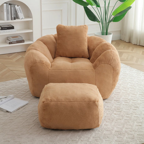 Oversized Soft Faux Fur Foam-Filled Bean Bag Chair - Omega Lifestyles