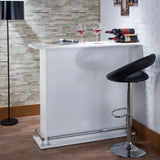 Gloss White High Gloss Finish Bar Table With Storage Compartments - Omega Lifestyles