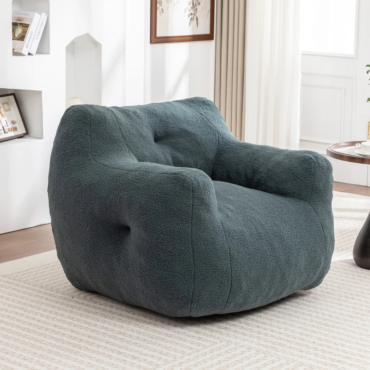 Large High-Density Foam Filled Teddy Bean Bag Chair - Omega Lifestyles