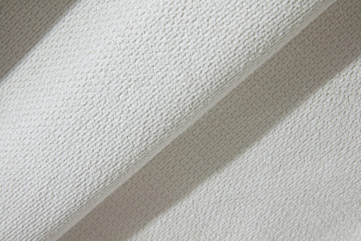 Queen Contemporary Cream White Chenille Upholstered Bed Frame - Omega Lifestyles