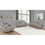 Taupe Upholstered 3-Piece Manual Reclining Living Room Set