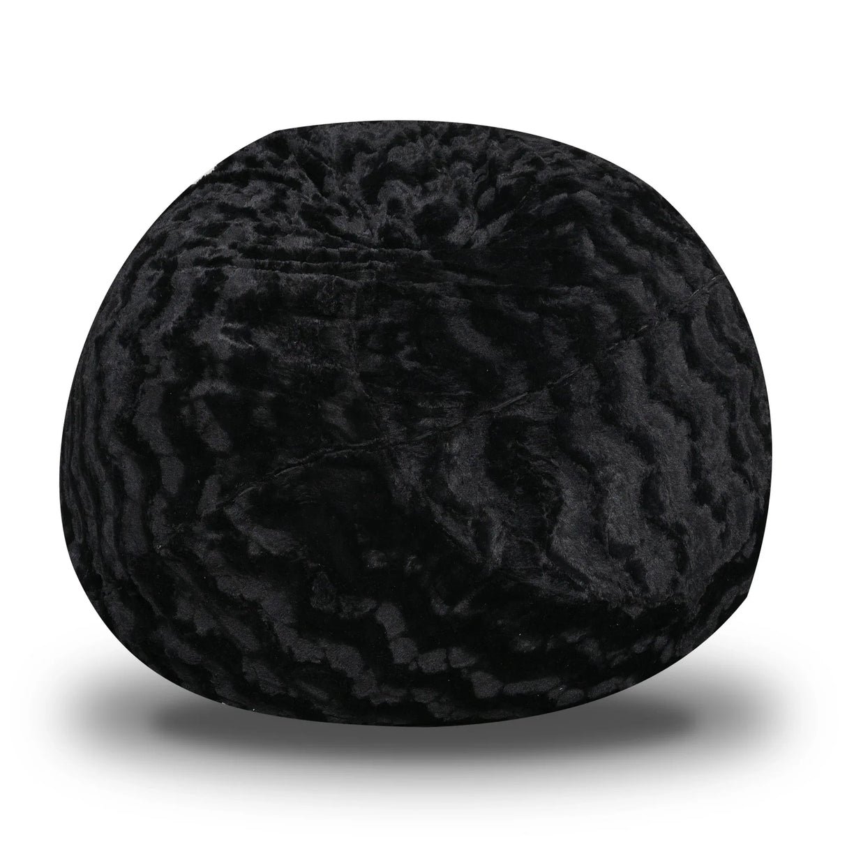5-Foot Black Faux Fur Memory Foam Bean Bag Chair - Omega Lifestyles