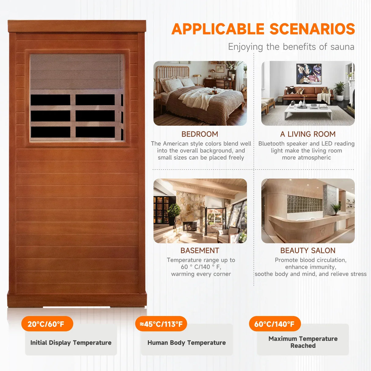 Single Room Solid Wood Infrared Sauna With Bluetooth - Omega Lifestyles