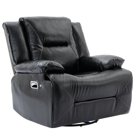 360-Degree Swivel Manual Rocking Leather Gel Recliner Chair - Omega Lifestyles