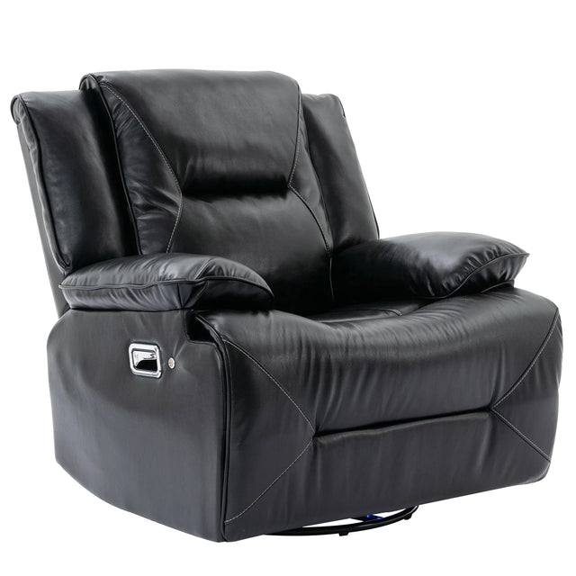 360-Degree Swivel Manual Rocking Leather Gel Recliner Chair - Omega Lifestyles