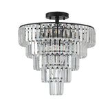 Modern Luxury Black Crystal 10-Light Flush Mount Chandelier - Omega Lifestyles