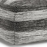 Grey Mélange Fabric Square Pouf Ottoman Seating Stool - Omega Lifestyles