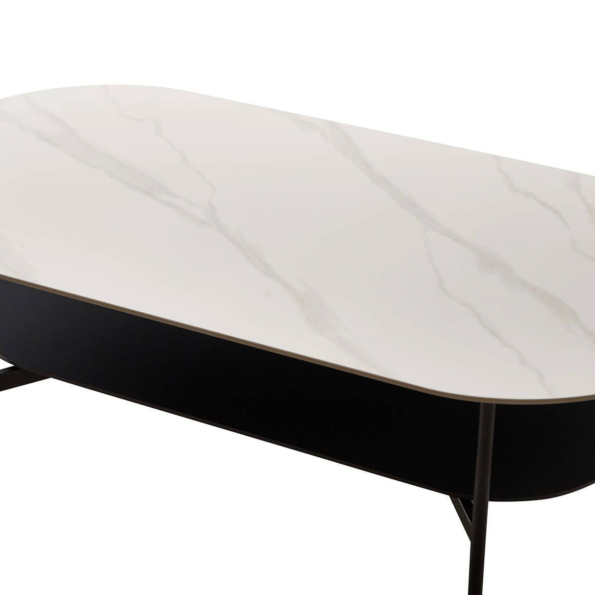 Modern Ceramic And Walnut Finish Coffee Table - Omega Lifestyles