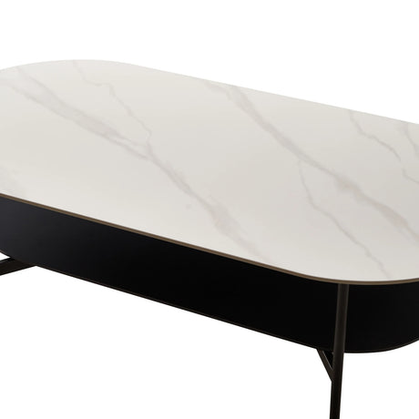 Modern Ceramic And Walnut Finish Coffee Table - Omega Lifestyles