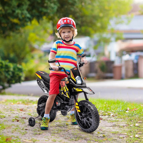 Aprilia Licensed 12V Kids Electric Motorcycle With Training Wheels - Omega Lifestyles
