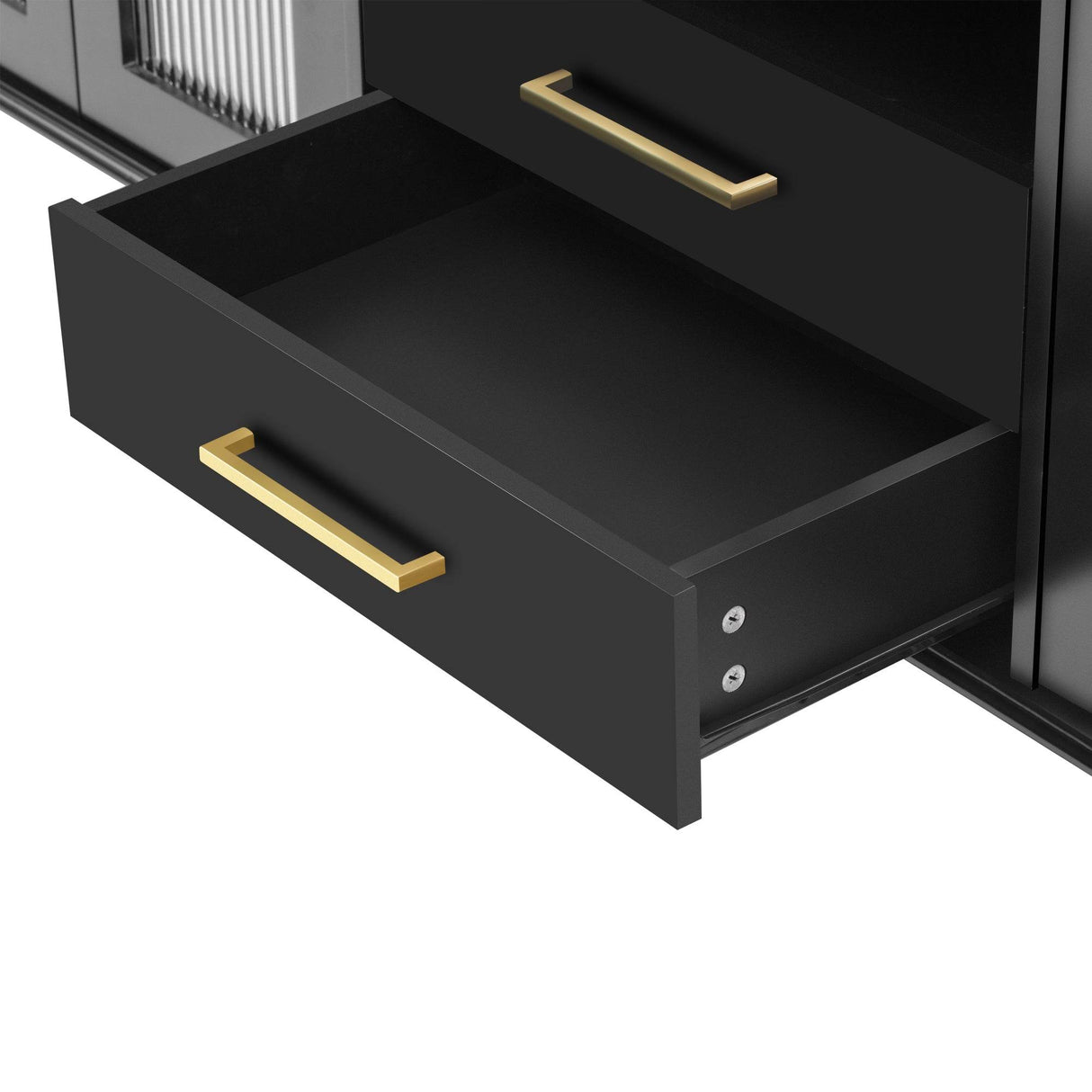 Retro Black MDF TV Stand With Drawers And Cabinets - Sleep Galleria