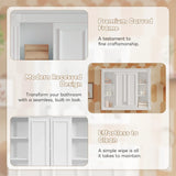 Modern White Wall Mounted Medicine Cabinet With Adjustable Shelves - Omega Lifestyles