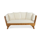 Expandable Acacia Wood Full Outdoor Daybed With Cushions