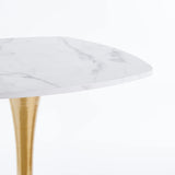 Square Tulip Modern MDF Metal Pedestal Dining Table - Omega Lifestyles
