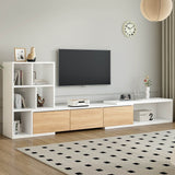 Adjustable Extendable White MDF TV Stand With Storage - Sleep Galleria