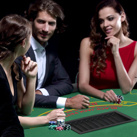 Foldable Half-Shape Professional Blackjack Poker Table - Omega Lifestyles