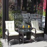 3-Piece Brown Rattan Outdoor Patio Furniture Set - Omega Lifestyles