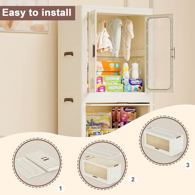 Portable Cream White Magnetic Door Closet Organizer - Omega Lifestyles