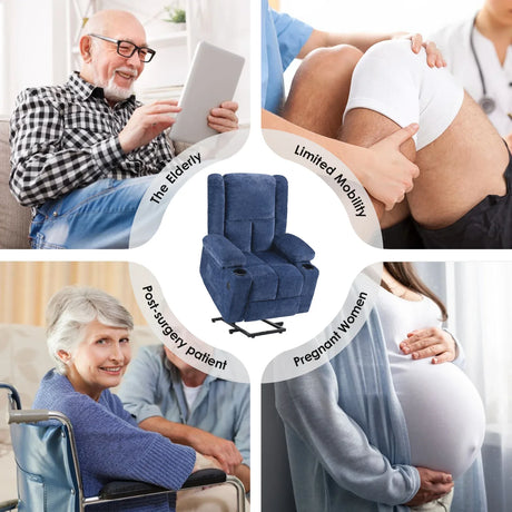 Power Lift Massage Heat Recliner Chair With USB Ports - Omega Lifestyles