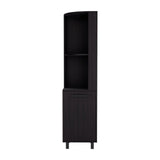 Modern Black MDF Corner Bar Cabinet With Wine Rack - Omega Lifestyles