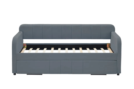 Twin Velvet Upholstered Daybed Frame With Trundle - Omega Lifestyles