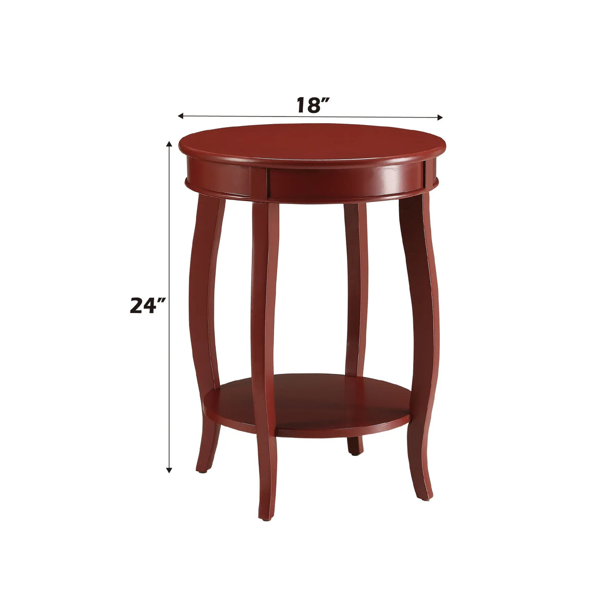 Red Synthetic Wood Accent Round Leg Storage Table - Omega Lifestyles