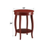 Red Synthetic Wood Accent Round Leg Storage Table - Omega Lifestyles