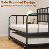Twin Metal Daybed With Trundle Sofa Bed Frame - Omega Lifestyles