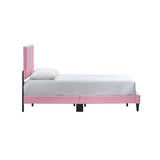 Twin Pink Upholstered Adjustable Headboard Bed Frame - Omega Lifestyles
