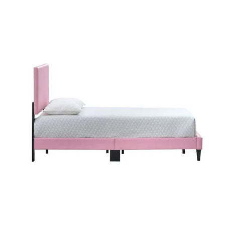 Twin Pink Upholstered Adjustable Headboard Bed Frame - Omega Lifestyles