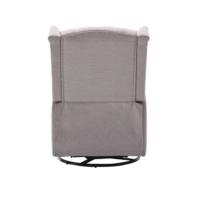 Multi-Functional Linen Recliner Chair With Rocking Swivel - Omega Lifestyles