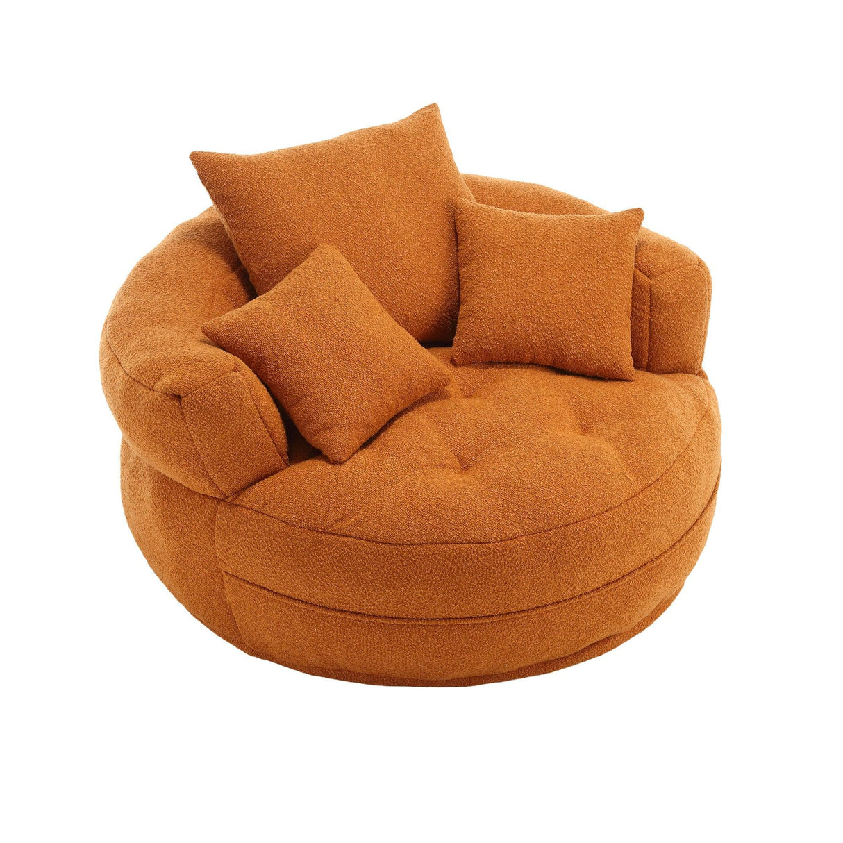 Modern Chenille Foam Circular Sleeper Chair With Pillows - Omega Lifestyles