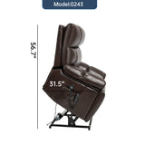 Brown Medium-Firm Faux Leather Power Lift Massage Chair - Omega Lifestyles